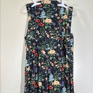 Floral Jumper Coverall Style with Belt Loop Lightweight Corduroy Pattern size 2X